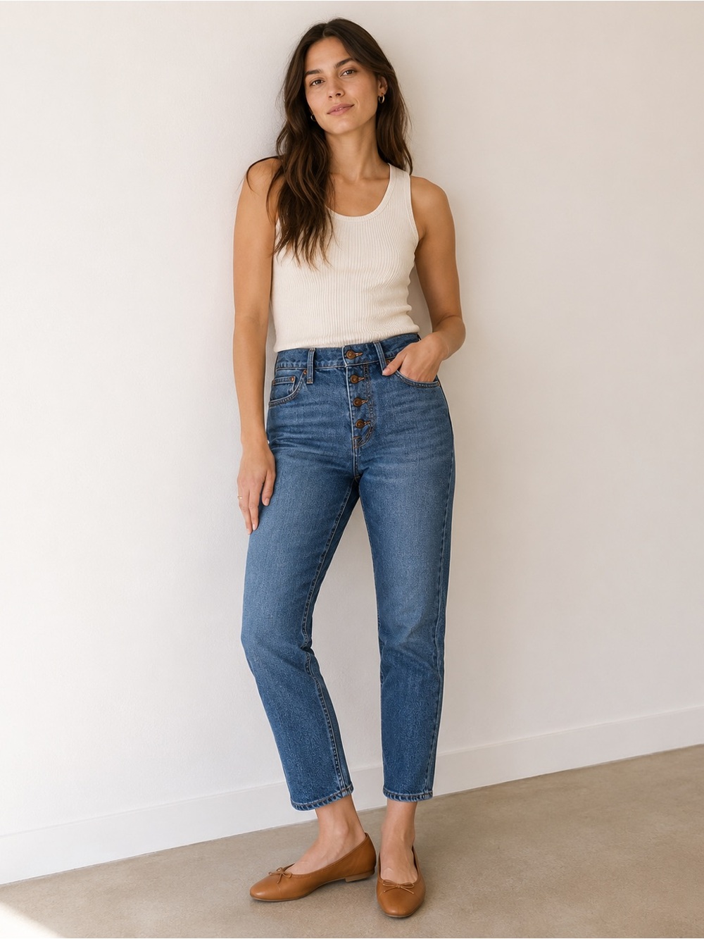 Madewell Perfect Vintage Jeans 26 Barnsdale High Rise Button Fly Straight Crop